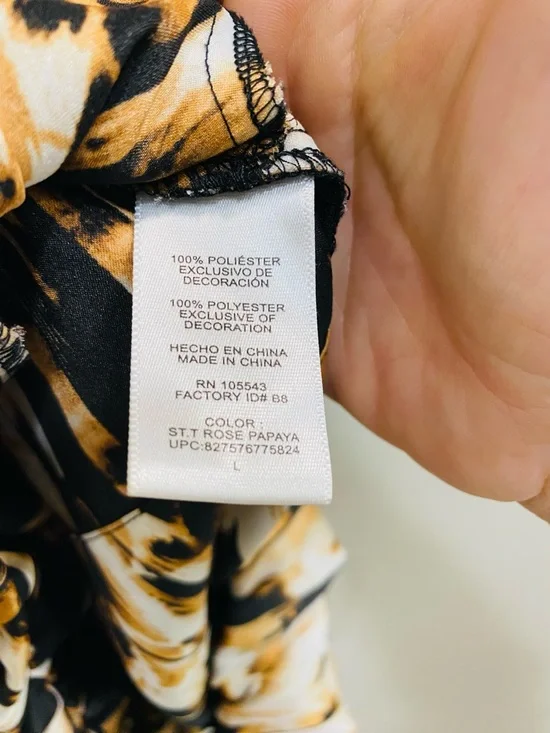 Derek Lam Black, Cream and Brown Abstract Print Bubble Dress Large - Picture 7 of 7